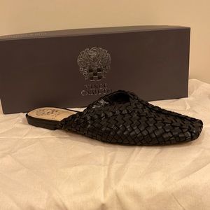 Vince Camuto Black Leather Mules